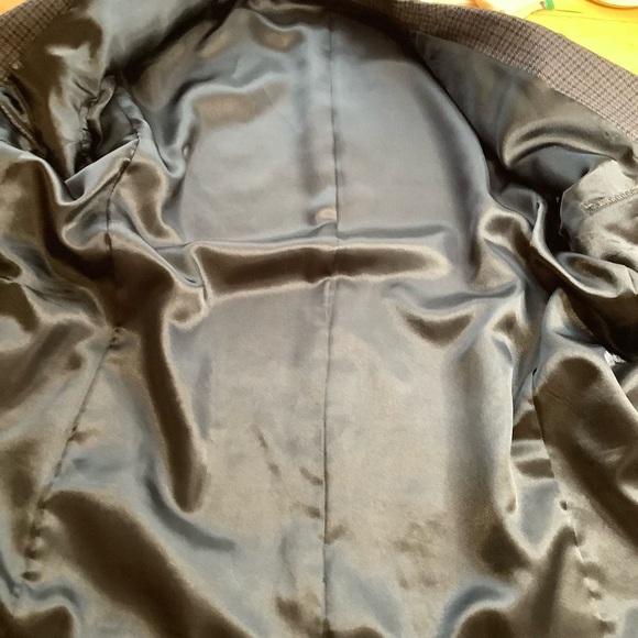 VINTAGE Blue Wool Menswear Oversized Houndstooth Blazer - Picture 10 of 16